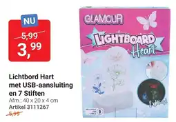 Lobbes Glamour Lichtboard Heart aanbieding