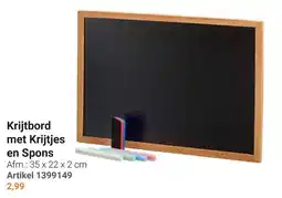 Lobbes Krijtbord met krijtjes en spon aanbieding
