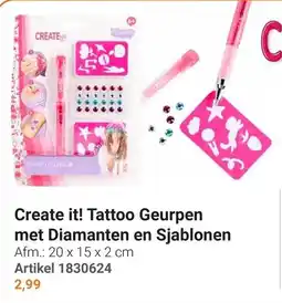 Lobbes Create it! Tattoo Geurpen met Diamanten en Sjablonen aanbieding