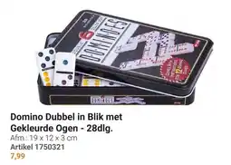 Lobbes Domino Dubbel in Blik met Gekleurde Ogen aanbieding