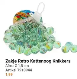 Lobbes Zakje Retro Kattenoog Knikkers aanbieding