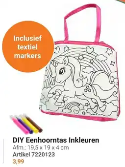 Lobbes DIY Eenhoorntas Inkleuren aanbieding