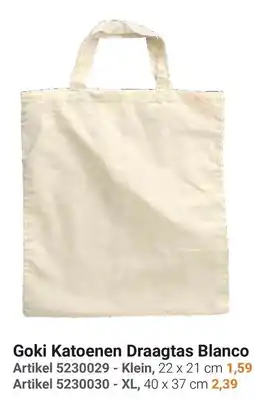 Lobbes Goki Katoenen Draagtas Blanco aanbieding