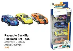 Lobbes Raceauto Backflip Pull Back Set - 4st. aanbieding