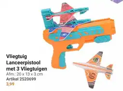 Lobbes Vliegtuig Lanceerpistool met 3 Vliegtuigen aanbieding