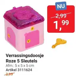 Lobbes Verrassingsdoosje Roze 5 Sleutels aanbieding
