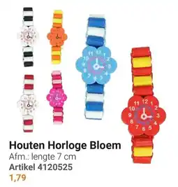 Lobbes Houten Horloge Bloem aanbieding
