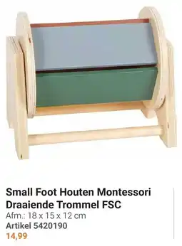 Lobbes Small Foot Houten Montessori Draaiende Trommel FSC aanbieding
