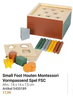 Lobbes Small Foot Houten Montessori Vormpassend Spel FSC aanbieding