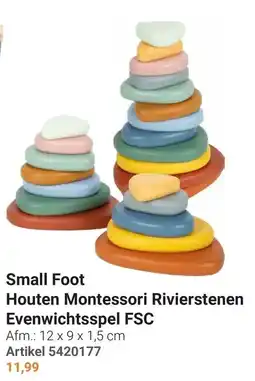 Lobbes Small Foot Houten Montessori Rivierstenen Evenwichtsspel FSC aanbieding