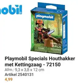 Lobbes Playmobil Specials Houthakker met Kettingzaag - 72150 aanbieding