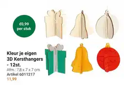 Lobbes Kleur je eigen 3D Kersthangers aanbieding