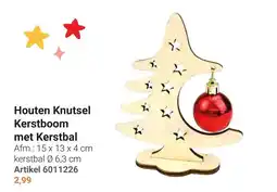 Lobbes Houten Knutsel Kerstboom met Kerstbal aanbieding
