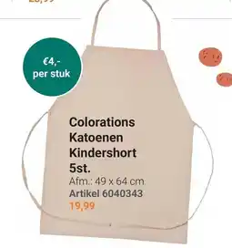 Lobbes Colorations Katoenen Kindershort aanbieding