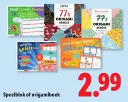 Lidl Speelblok of origamiboek aanbieding