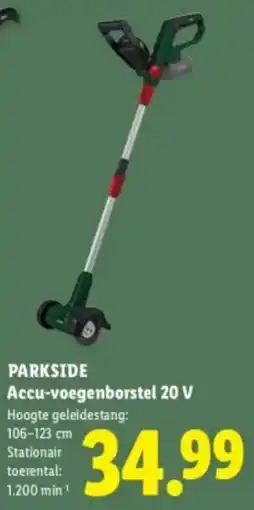 Lidl Parkside Accu-voegenborstel 20 V aanbieding