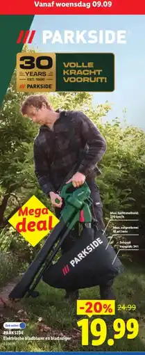 Lidl Parkside Elektrische bladblazer en bladzuiger aanbieding