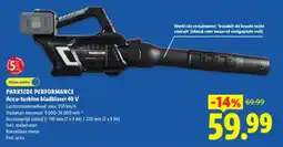Lidl Parkside Performance Accu-turbine bladblazer 40 V aanbieding