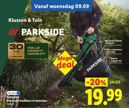 Lidl Parkside Elektrische bladblazer en bladzuiger aanbieding