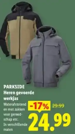 Lidl Parkside Heren gevoerde werkkjas aanbieding