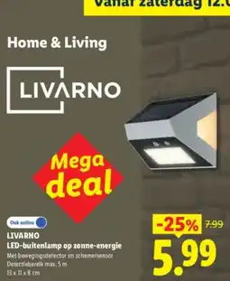 Lidl Livarno LED-buitenlamp op zonne-energie aanbieding