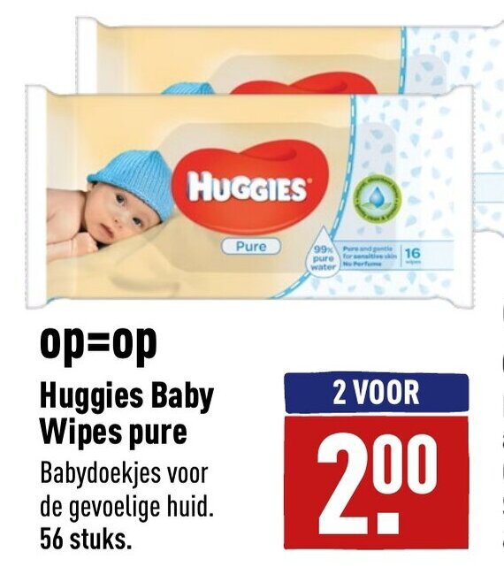 Huggies Baby Wipes pure aanbieding bij ALDI