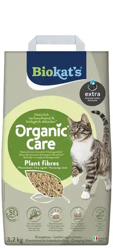 Pets Place Biokat's Organic Care Plant Fibres Extra - Kattenbakvulling - 3.2 kg aanbieding