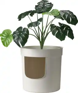 Pets Place Moderna Hidden Planter - Kattentoilet - 49.5x49.5x48.5 cm Wit Groen aanbieding