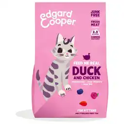 Pets Place Edgard&Cooper Duck & Chicken Kitten - Kattenbrokken - 325 g aanbieding