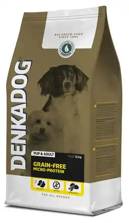 Pets Place Denkadog Grain-Free Micro-Protein - Hondenbrokken - Vis&Tuinbonen&Bataat 12 kg aanbieding