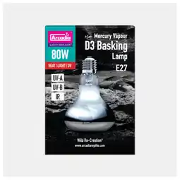 Pets Place Arcadia 2nd Generation Mini D3 Uv Basking Lamp - Verwarming - 80 Watt aanbieding