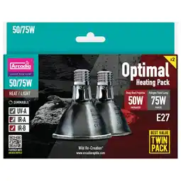 Pets Place Arcadia Optimal Heating Twin Pack - Verlichting - E27 50/75 Watt aanbieding
