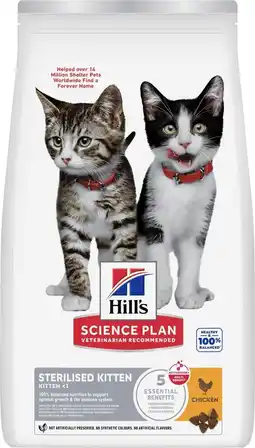 Pets Place Hill's Sterilised Kitten - Kattenbrokken - Kip 7 kg aanbieding