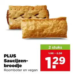 PLUS Plus saucijzenbroodje aanbieding