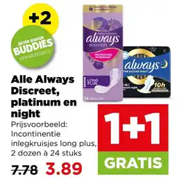 PLUS Alle always discreet, platinum en night aanbieding
