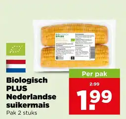 PLUS Biologisch plus nederlandse suikermais aanbieding