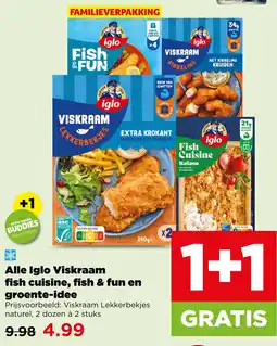 PLUS Alle iglo viskraam fish cuisine, fish & fun en groente-idee aanbieding