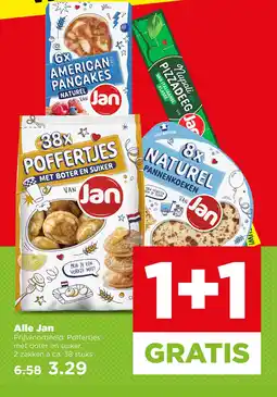 PLUS Alle jan poffertjes met boter en suiker aanbieding