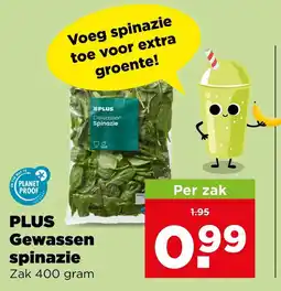 PLUS Plus gewassen spinazie aanbieding