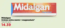 PLUS Midalgan crème extra warm + magnesium aanbieding