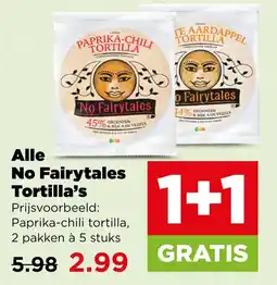 PLUS Alle no fairytales tortilla's aanbieding