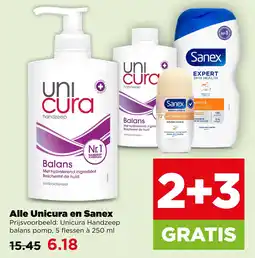PLUS Alle unicura en sanex aanbieding