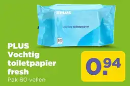 PLUS Plus vochtig toilet papier fresh aanbieding