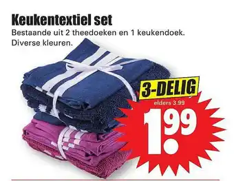 Dirk Keukentextiel Set : Theedoeken En Keukendoek aanbieding