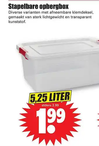 Dirk Stapelbare Opbergbox aanbieding