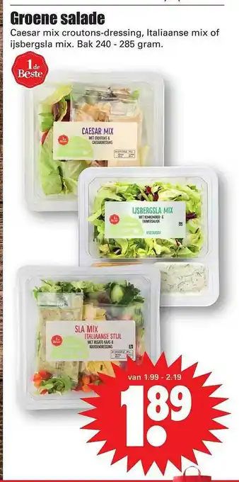 Dirk Groene Salade : Caesar Mix Croutons-Dressing, Italiaanse Mix Of Ijsbergsla Mix aanbieding