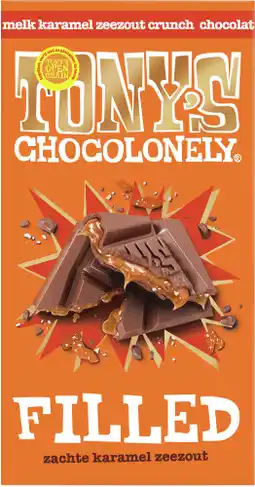Dekamarkt Tony's Filled melk karamel zeezout aanbieding