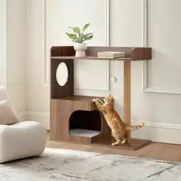 Action Kattenmeubel wandkast met krabpaal en huisje aanbieding