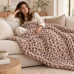 Action Grofgebreide verzwaringsdeken 5 kg - taupe aanbieding