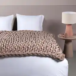 Action Grofgebreide verzwaringsdeken 5 kg - taupe aanbieding